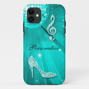 Funkelnd aquamarine Musik-Anmerkung u. iPhone 11 Hülle