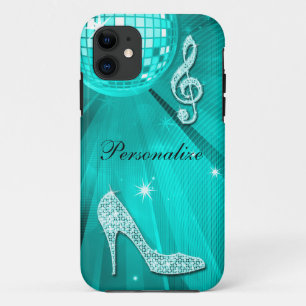 Funkelnd aquamarine Musik-Anmerkung u. iPhone 11 Hülle