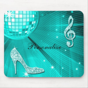 Funkelnd aquamarine Musik-Anmerkung u. Mousepad