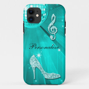Funkelnd aquamarine Musiknote u. Stilett-Ferse Case-Mate iPhone Hülle