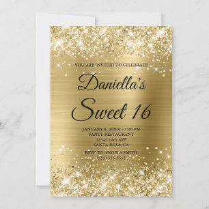 Funkelnd Blass-Glitzer und Foil Sweet 16 Einladung