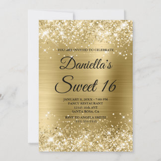 Funkelnd Blass-Glitzer und Foil Sweet 16 Einladung