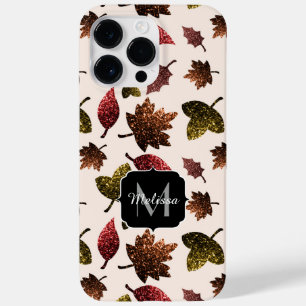 Funkelnd Blätter Herbstmuster Monogramm Case-Mate iPhone Hülle