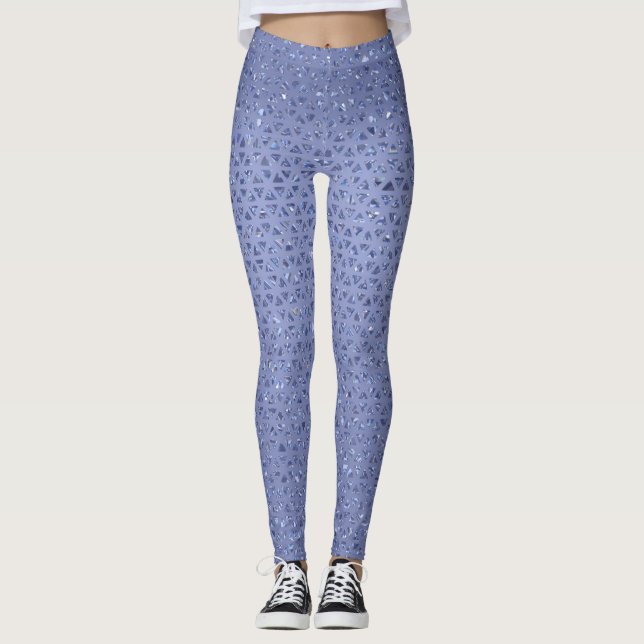 Funkelnd blaue Leggings (Vorderseite)