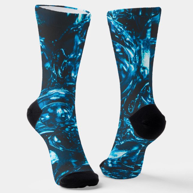 Funkelnd blaue Marmor abstrakt cool Socken (Gewinkelt)