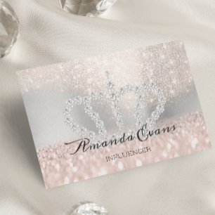 Funkelnd Blush Glitzern Makeup Artist Silver Royal Terminkarte