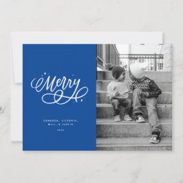 Funkelnd Bubbly Script Mercury Holiday Foto Card Feiertagskarte