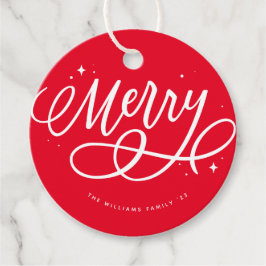 Funkelnd Bubbly Script Merry Holiday Geschenkanhänger