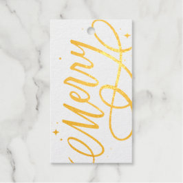 Funkelnd Bubbly Script Merry Holiday Geschenkanhänger