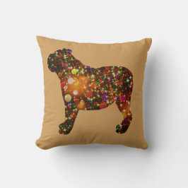 Funkelnd Bulldogge Bokeh Silhouette Kissen