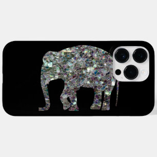 Funkelnd bunter silberner Mosaik Elefant Case-Mate iPhone 14 Pro Max Hülle