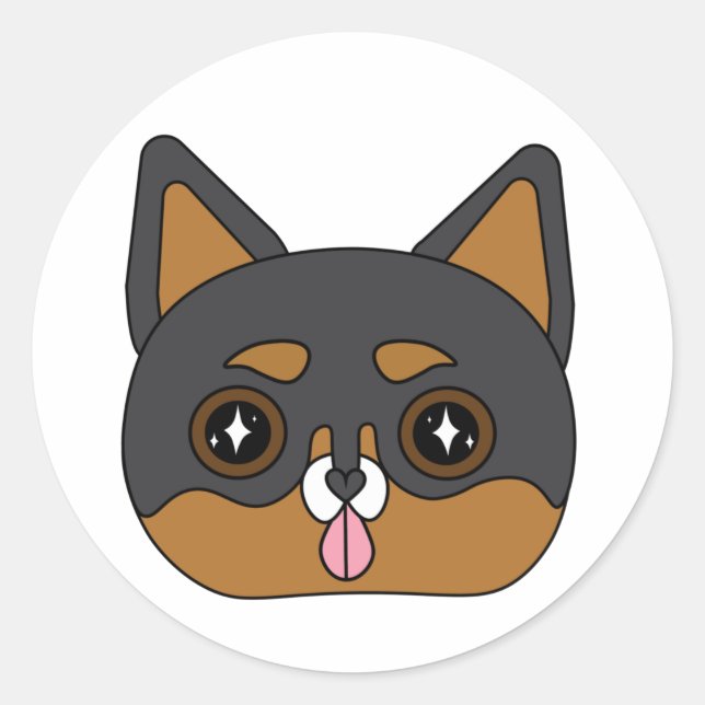Funkelnd Chihuahua Runder Aufkleber (Vorderseite)