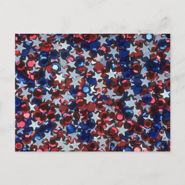 Funkelnd Confetti Stars Postkarte (Vorderseite)