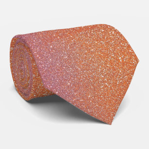 Funkelnd Coral Orange Pink Glitzer Glittery Modern Krawatte