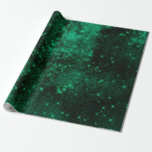Funkelnd Deep Cali Green Metallic Leather Urban Geschenkpapier