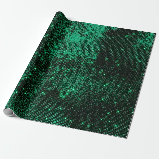 Funkelnd Deep Cali Green Metallic Leather Urban Geschenkpapier (Ungerollt)
