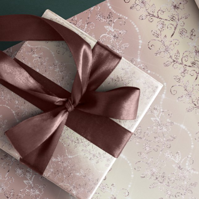 Funkelnd Diamanten Perlsilber Rosa Gold Geschenkpapier (Sparkly Diamonds Blush Pearl Silver Pink Rose Gold Wrapping Paper)