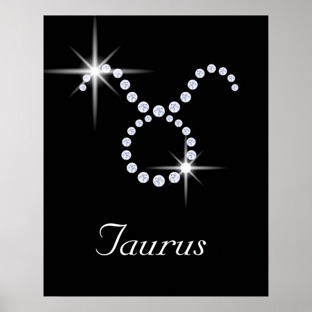 Funkelnd Diamond Taurus Symbol Poster (Vorne)