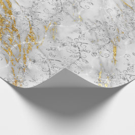 Funkelnd Diamonds Marble Gold White Gray Geschenkpapier