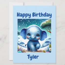 Funkelnd Elefant unter einem Sternenhimmel Karte