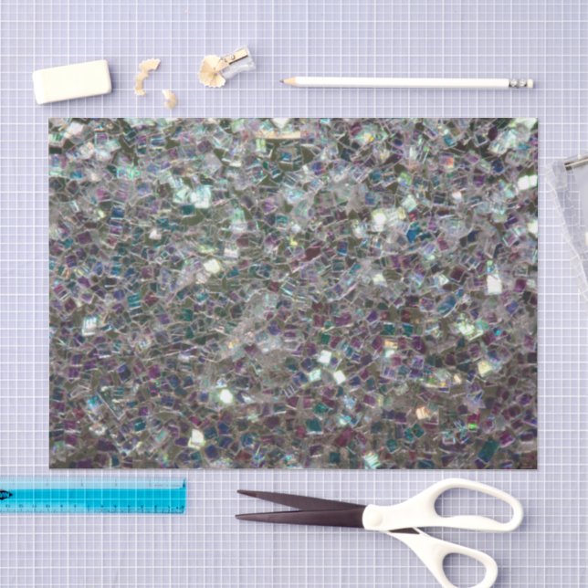 Funkelnd farbiges Silbermosaik Seidenpapier (Handwerk)