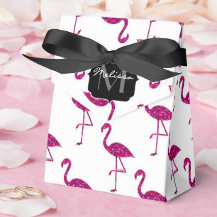 Funkelnd Flamingo Rosa Glitzer Glitzern Monogramm Geschenkschachtel