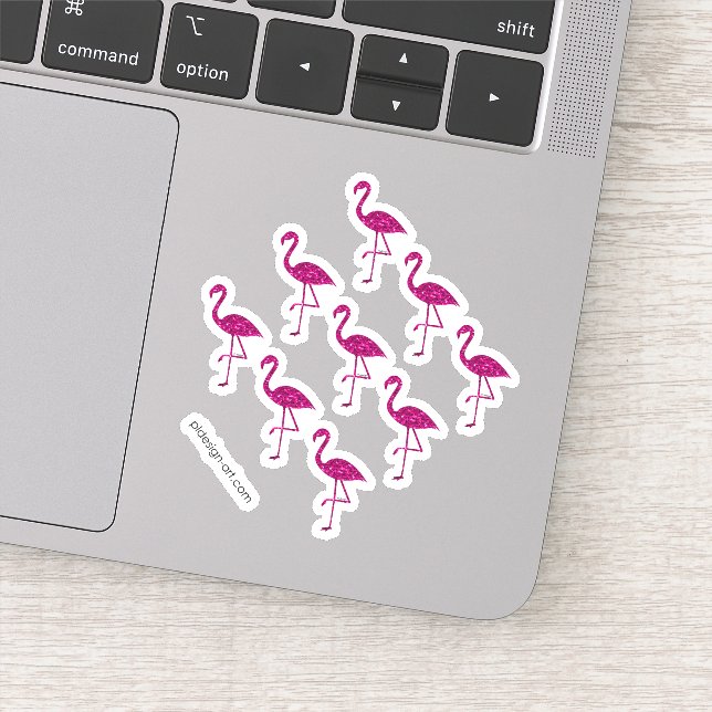 Funkelnd Flamingo Rosa Glitzer Glitzern Muster Aufkleber (Detail)
