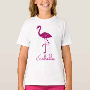 Funkelnd Flamingo Rosa Glitzer Glitzern Persönlich T-Shirt