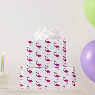 Funkelnd Flamingo Rosa Glitzer-Muster weiß Geschenkpapier