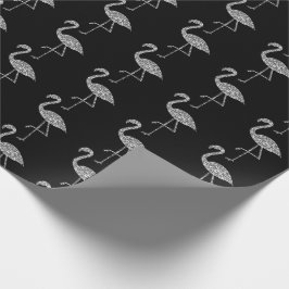Funkelnd Flamingo Silver Glitzer Glitzern Muster Geschenkpapier