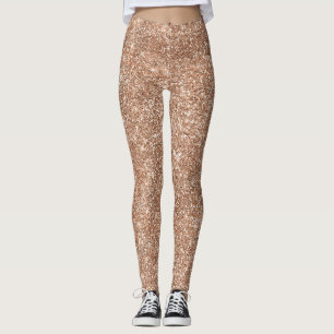 Funkelnd glänzendes Glitzer-Rosen-Gold Leggings