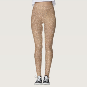 Funkelnd glänzendes Glitzer-Rosen-Gold Leggings