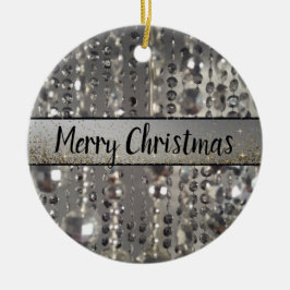 Funkelnd Glitterie Silber Streichperlen Keramik Ornament