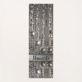 Funkelnd Glitterie Silber Streichperlen Yogamatte