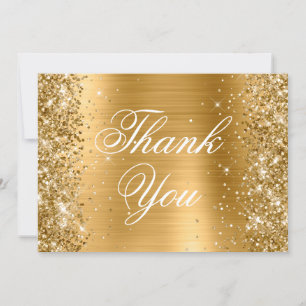 Funkelnd Glittery Gold Ombre Foil Dankeskarte