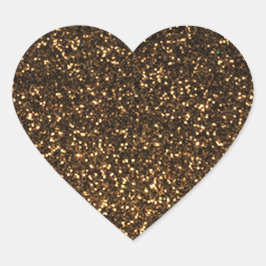 Funkelnd Glitzer aus Schwarzgold Herz-Aufkleber