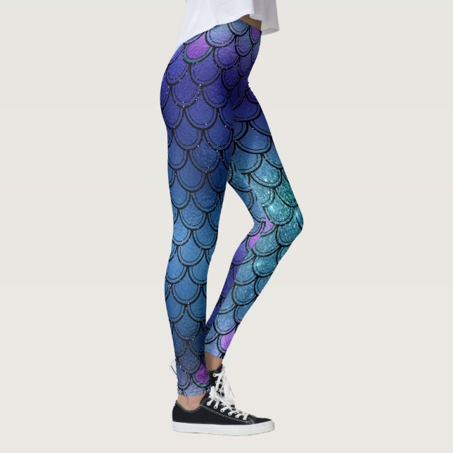 Funkelnd Glitzer-Meerjungfrau Leggings (Rechts)