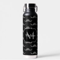 Funkelnd Glitzer Mustache Black Monogram