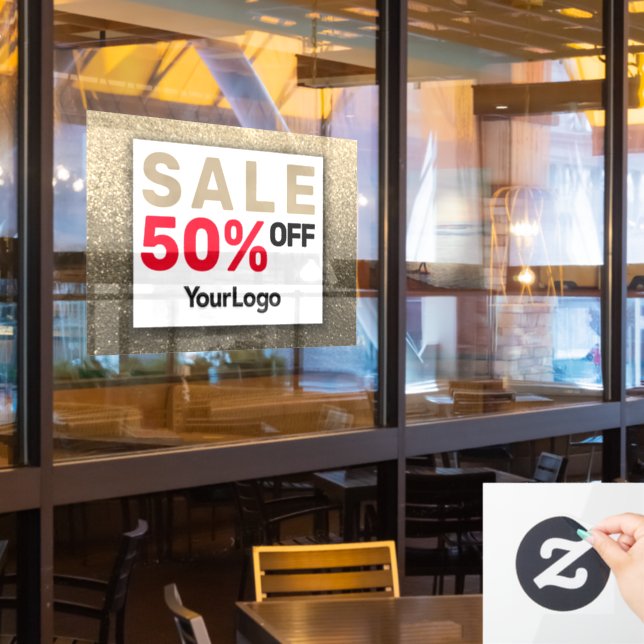 Funkelnd Glitzer Sign Small Business Eigentümer Fensteraufkleber (Restaurantfenster)