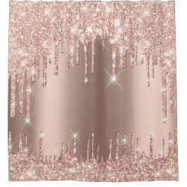 Funkelnd Glitzer Tropfen Rosa Rose Gold Girl Trend Duschvorhang