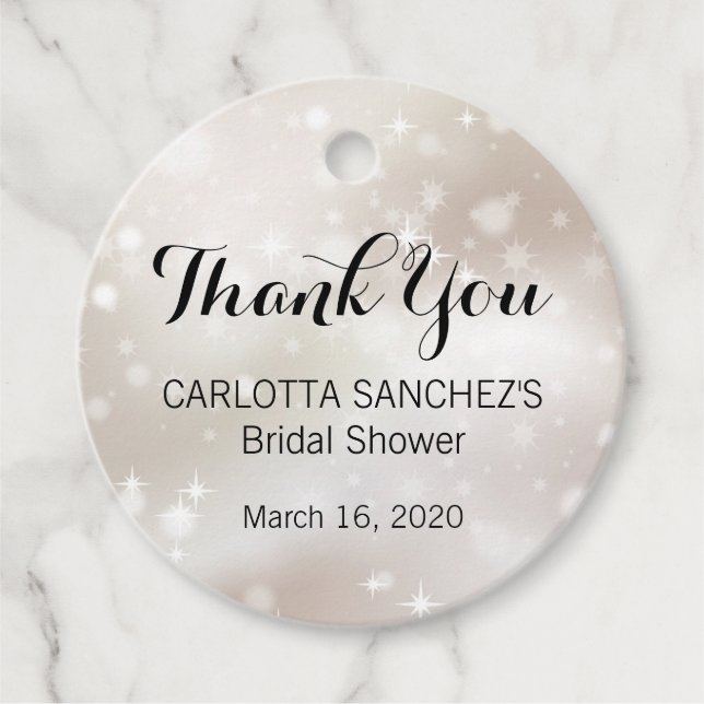 Funkelnd Gold Celestial Stars Brautparty Geschenkanhänger (Vorderseite)