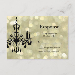 Funkelnd Gold Chandelier UAWG RSVP Karte