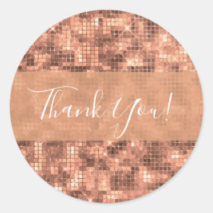 Funkelnd Gold Luxus Sparkle Girly Sequins Party Runder Aufkleber