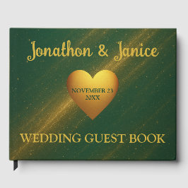 Funkelnd Gold und grüne Mystik Gästebuch