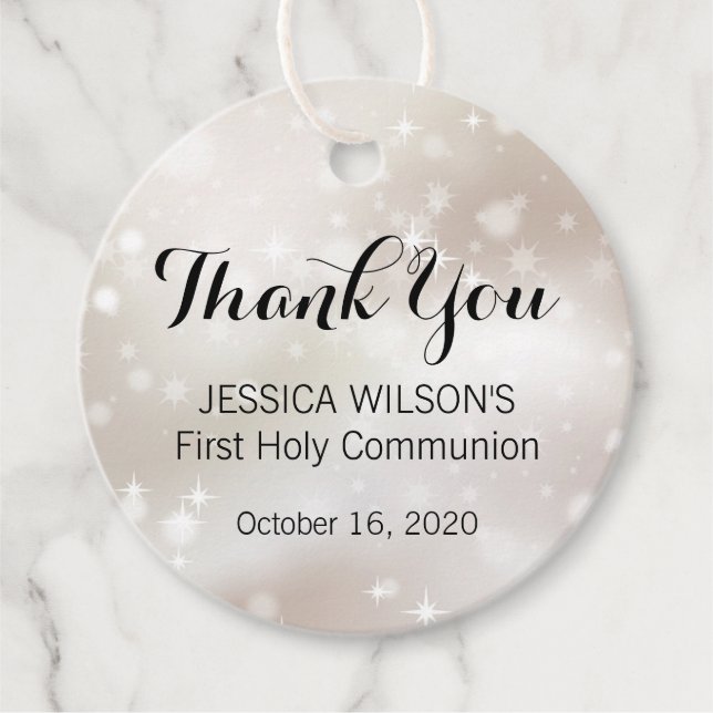 Funkelnd goldene Himmelsgemeinde Geschenkanhänger (Vorderseite)