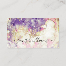 Funkelnd Goldfilm Wasserfarbe Neue Makeup Künstler Visitenkarte