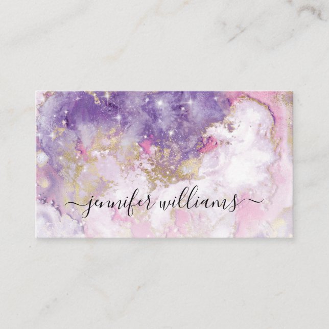 Funkelnd Goldfilm Wasserfarbe Neue Makeup Künstler Visitenkarte (Vorderseite)