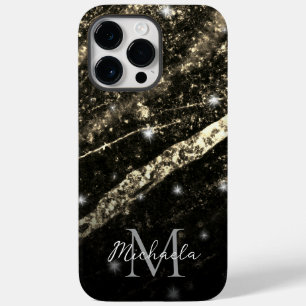Funkelnd Goldklänge abstrakte Monogram Case-Mate iPhone 14 Pro Max Hülle