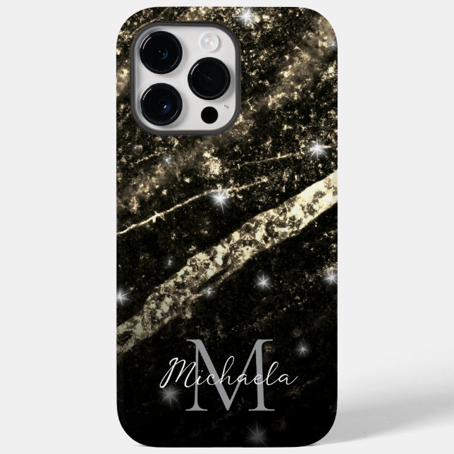 Funkelnd Goldklänge abstrakte Monogram Case-Mate iPhone Hülle (Rückseite)