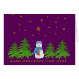 Funkelnd Goldsterne, Schneemann und Grünbäume